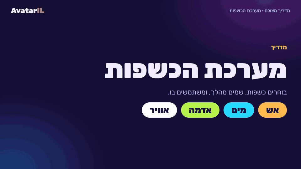 מדריך מצולם: מערכת הכשפות