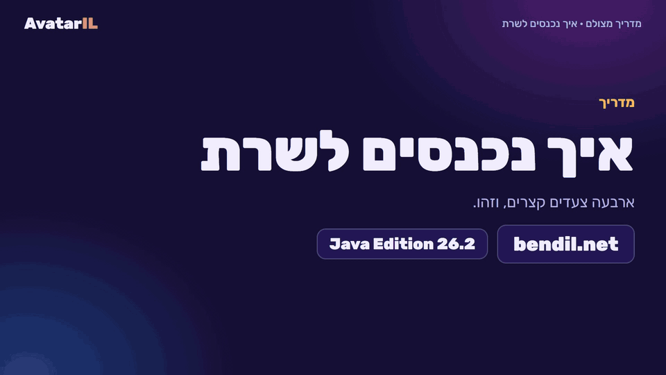 מדריך מצולם: איך נכנסים לשרת במיינקראפט